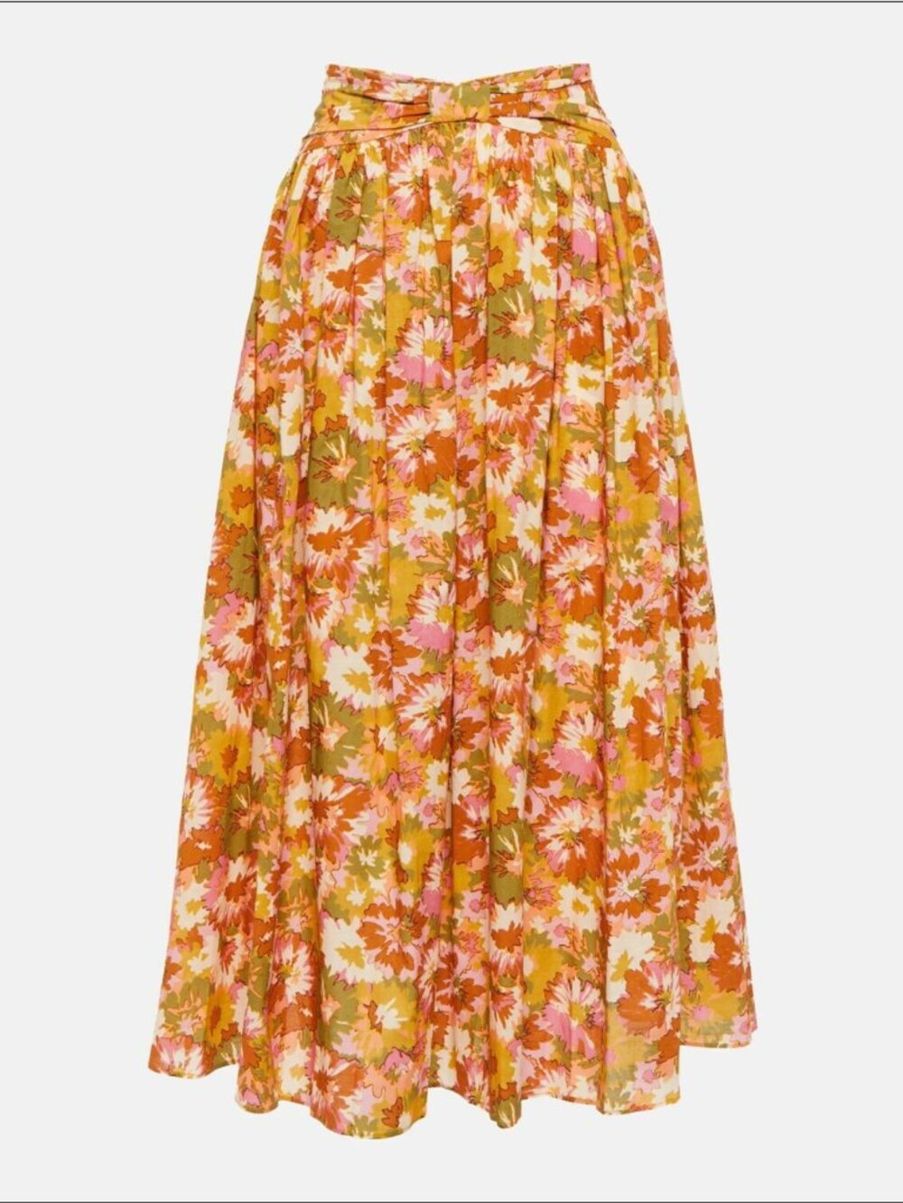 Zimmermann - Violet Floral Cotton Midi Skirt